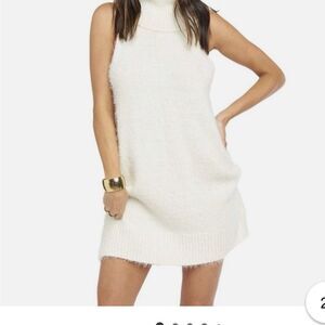 Show Me Your Mumu Cream Sleeveless Turtleneck Dress